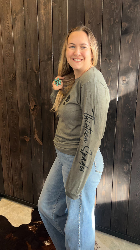 Branded Long Sleeve - green with black