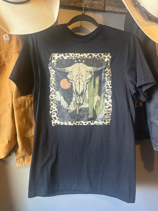 Desert longhorn black tee