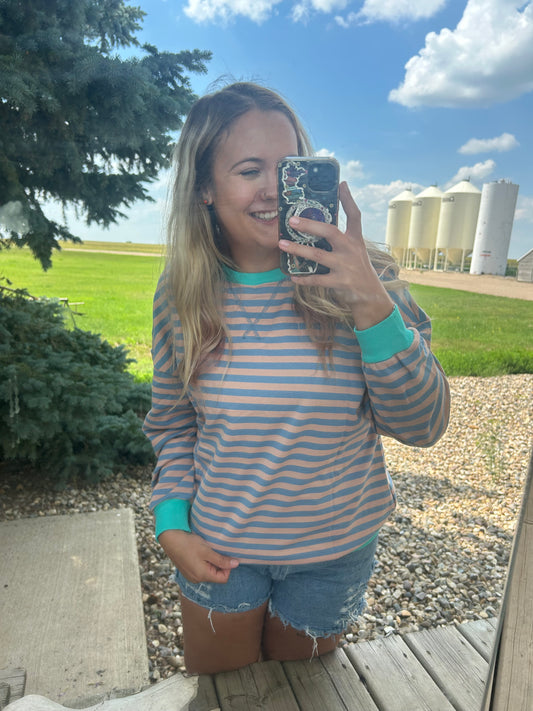 striped crewneck sweater