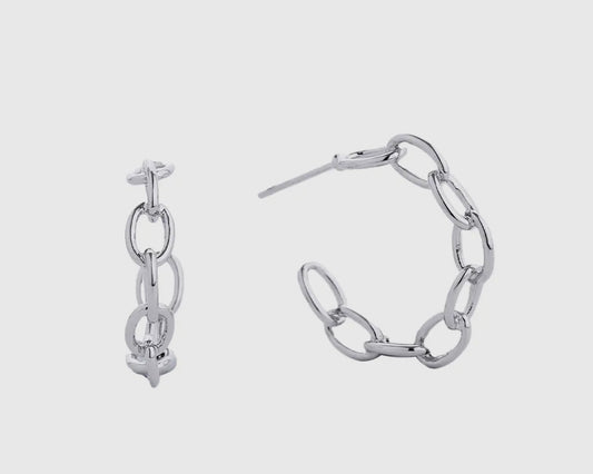 white gold chain earrings