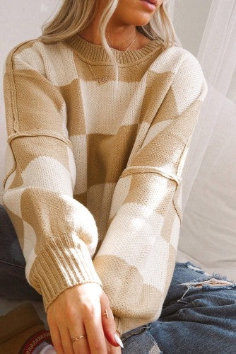 Checker board sweater