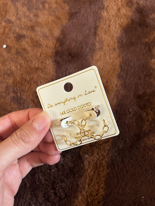 gold chain earrings