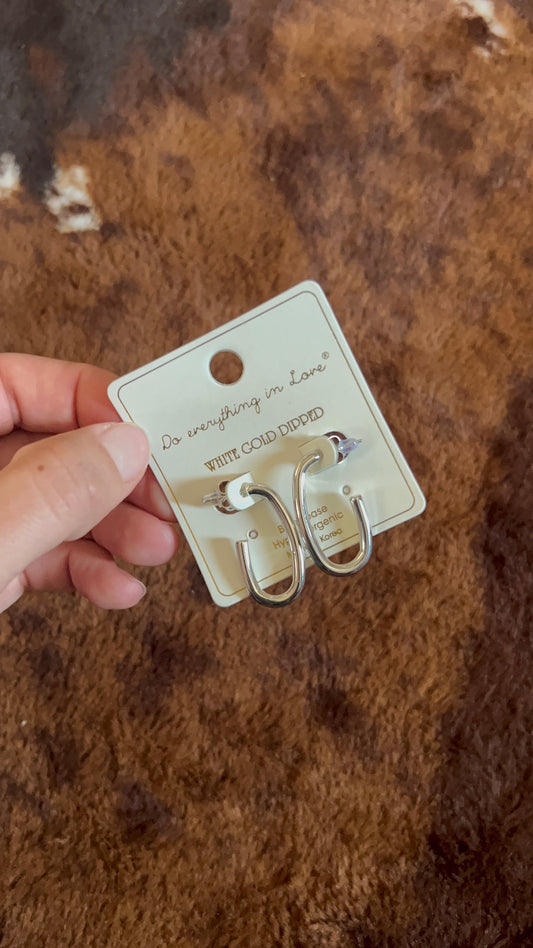 white gold hoop earrings