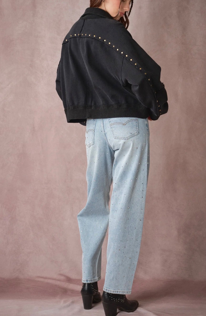Studded Half Zip sweater