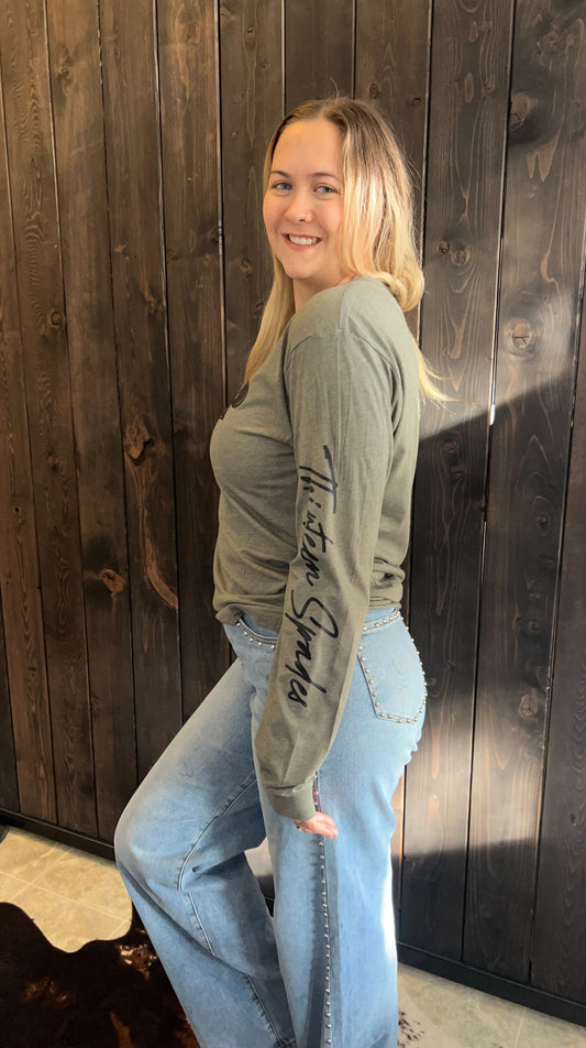 Branded Long Sleeve - green with black