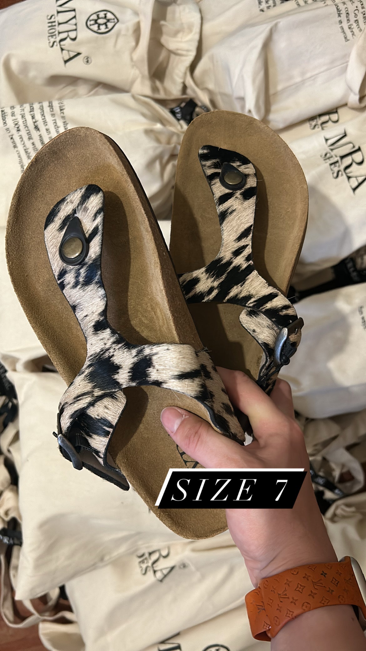 Cowhide Myra sandals *Only size 10 left*