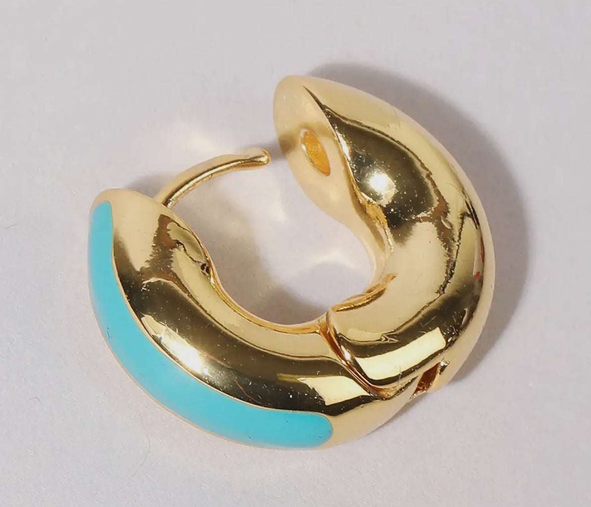 Gold & Turquoise hoops