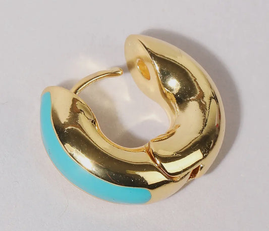 Gold & Turquoise hoops
