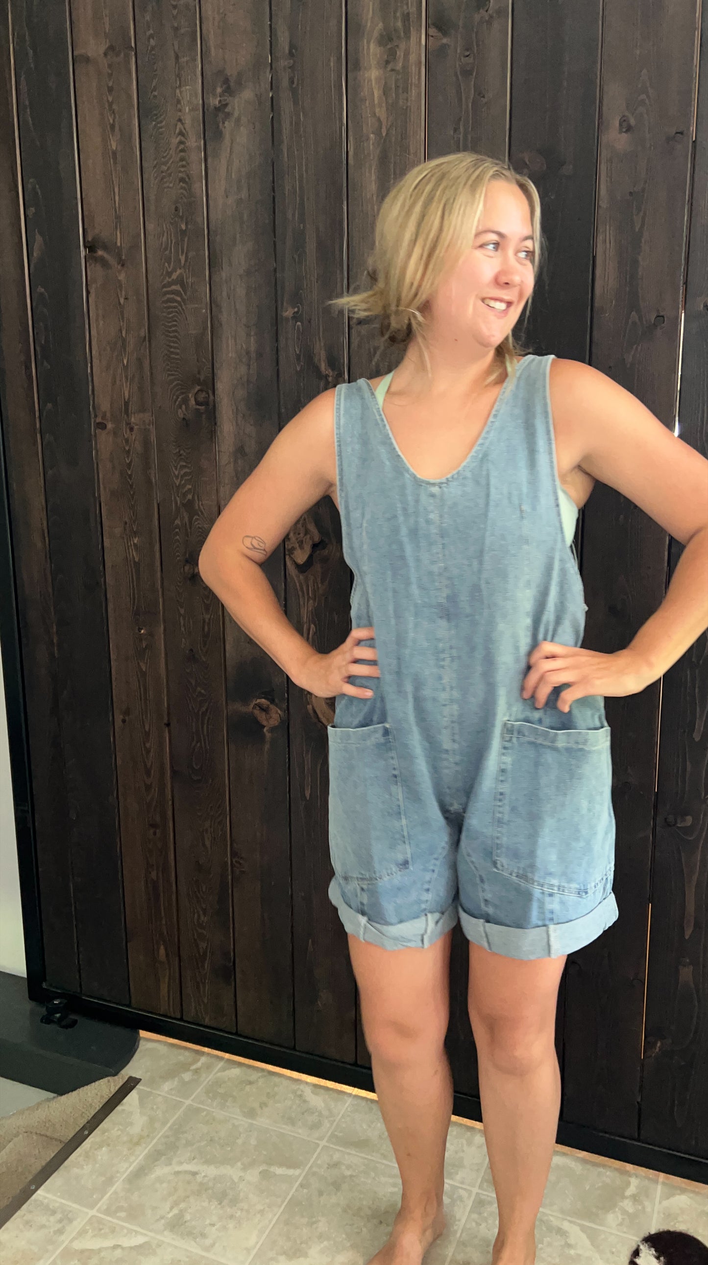 Denim romper