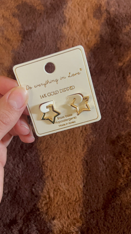 star huggie earrings