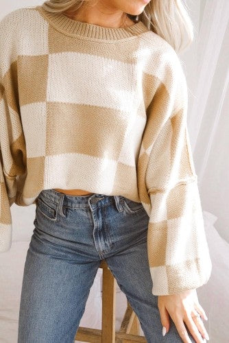 Checker board sweater