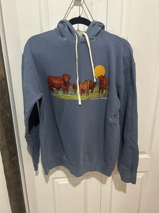 The Red Angus - blue hoodie