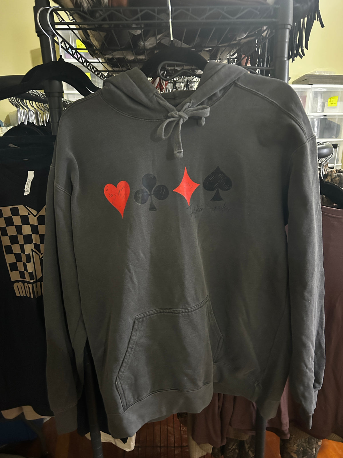 Cards Thirteen spades branded hoodie