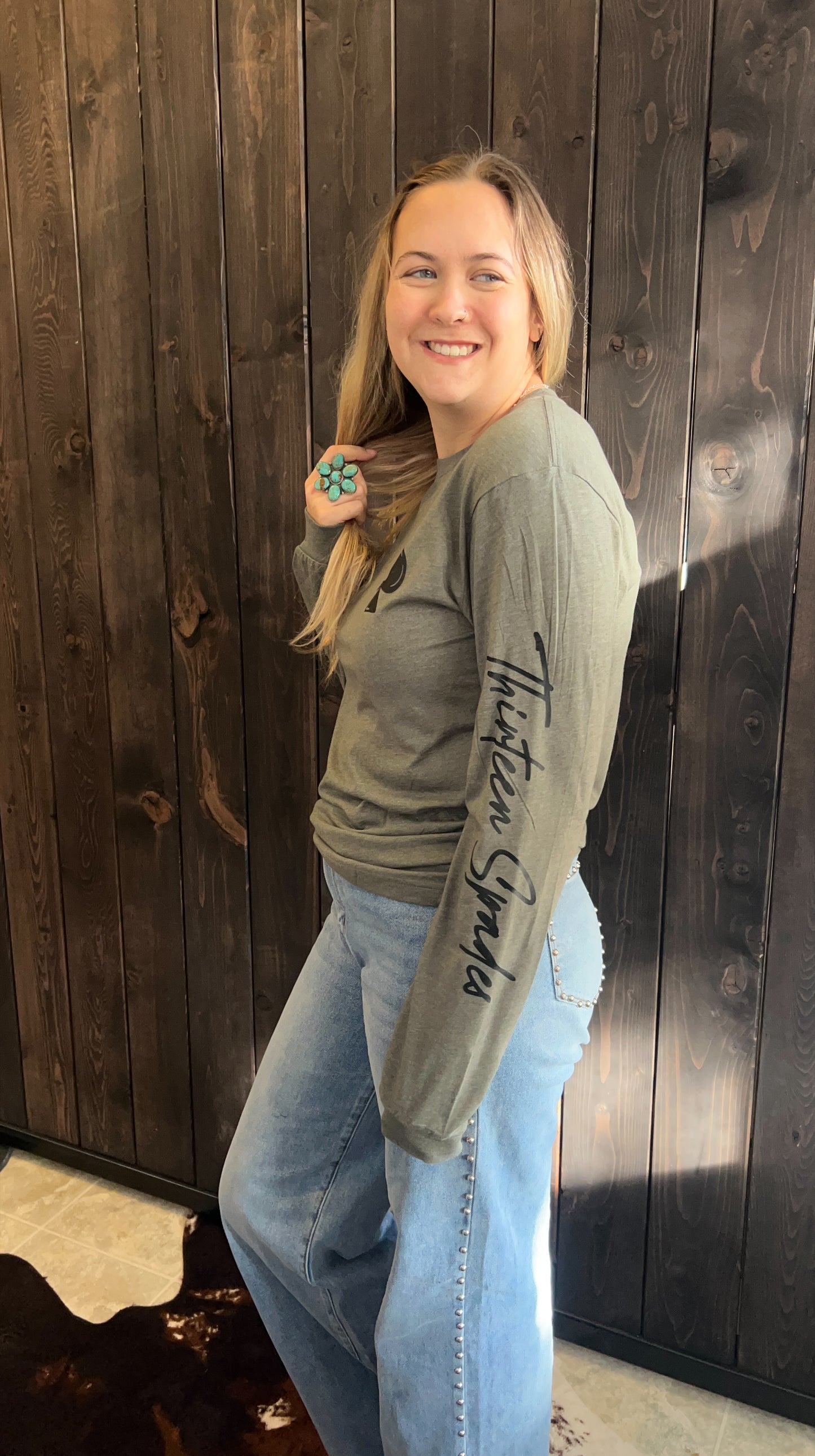 Branded Long Sleeve - green with black