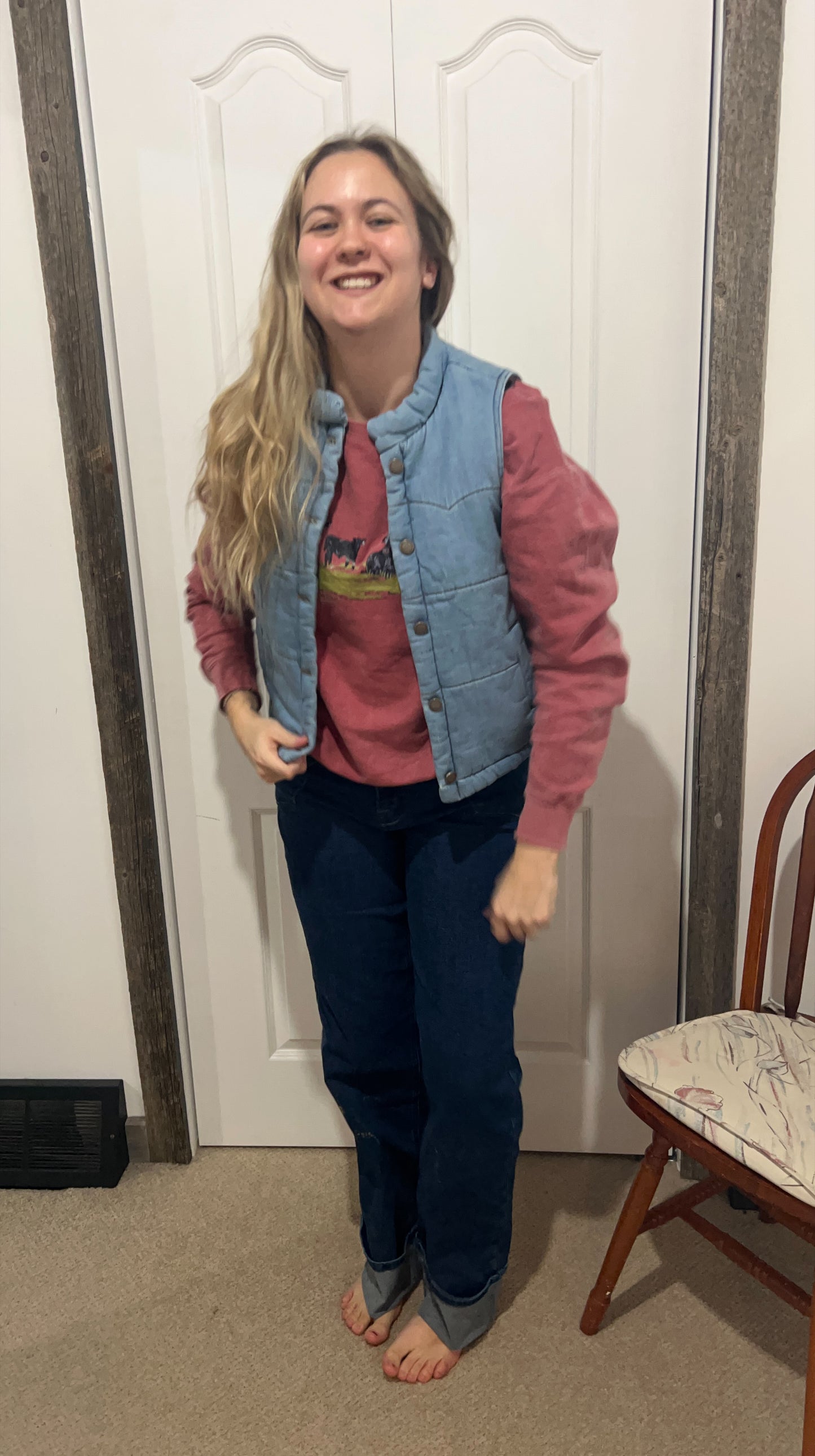 The Denim Puffer vest