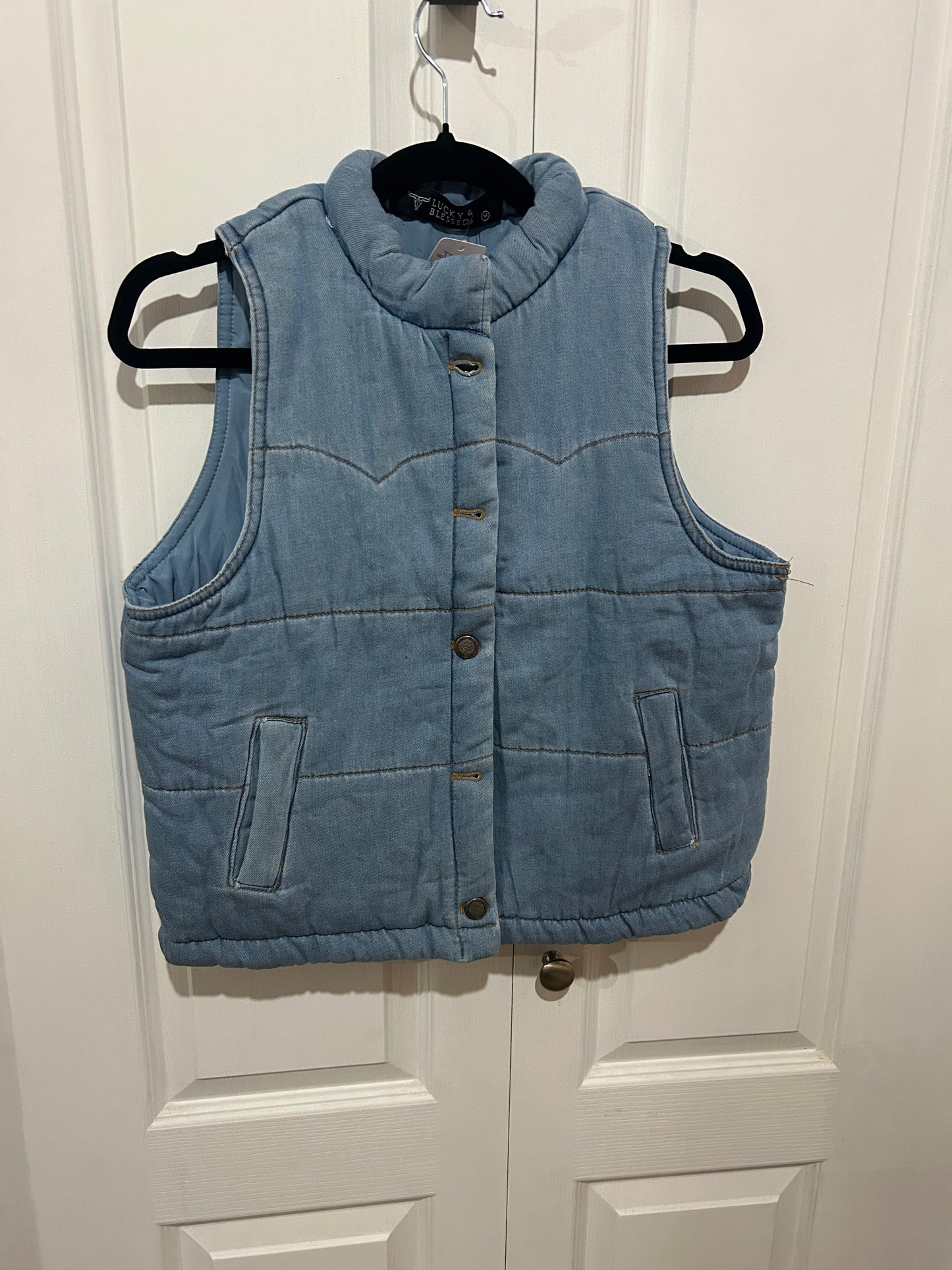 The Denim Puffer vest