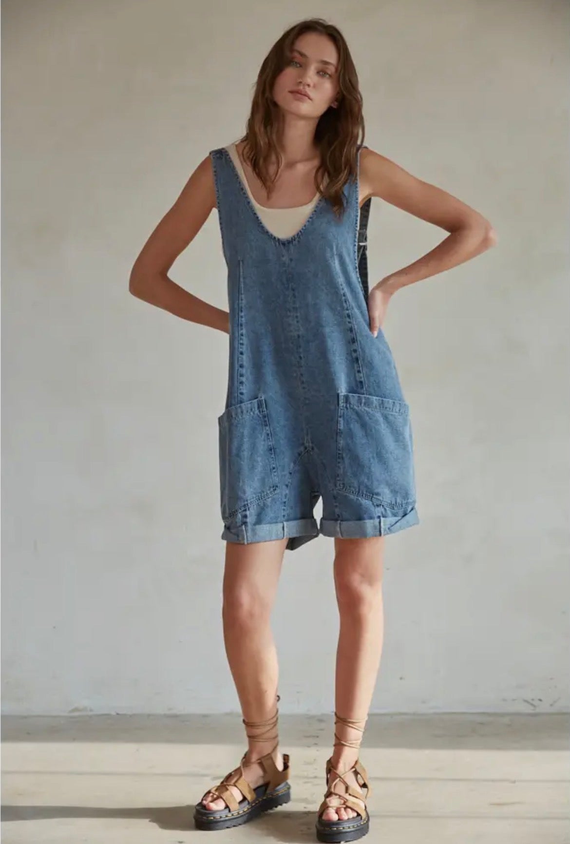 Denim romper
