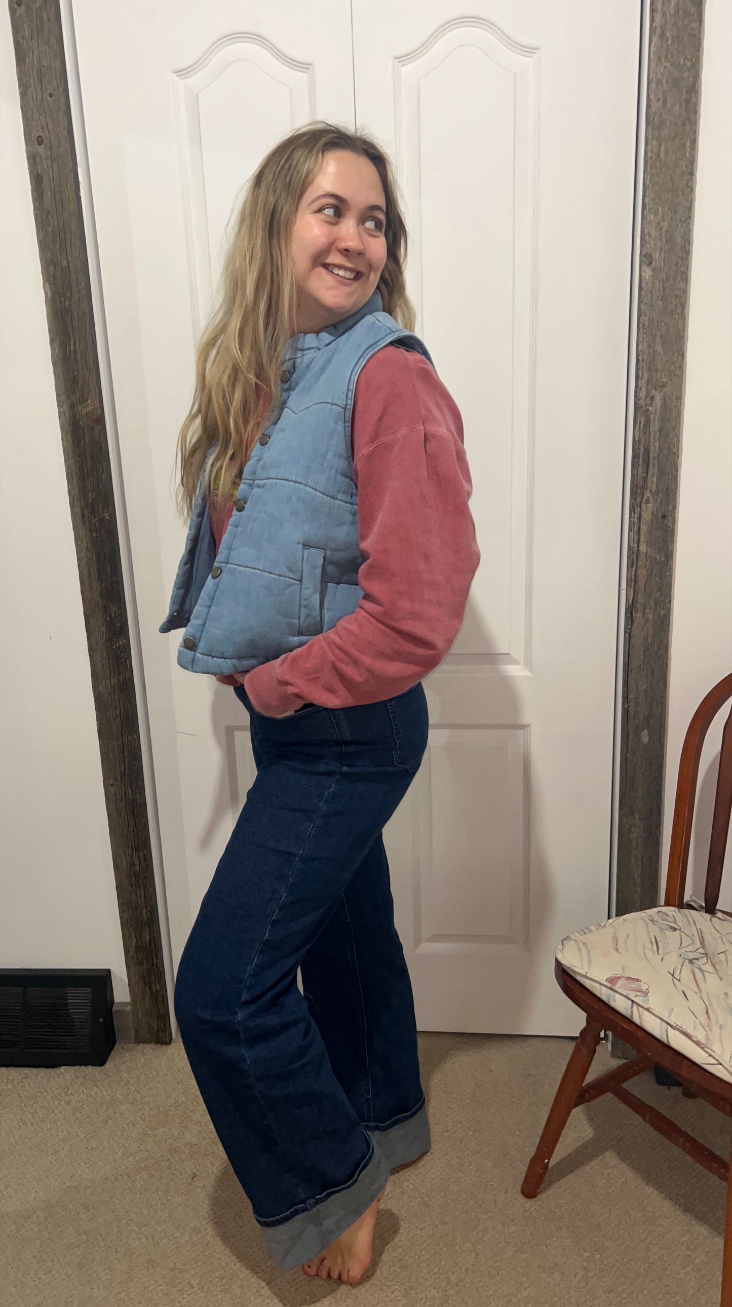 The Denim Puffer vest