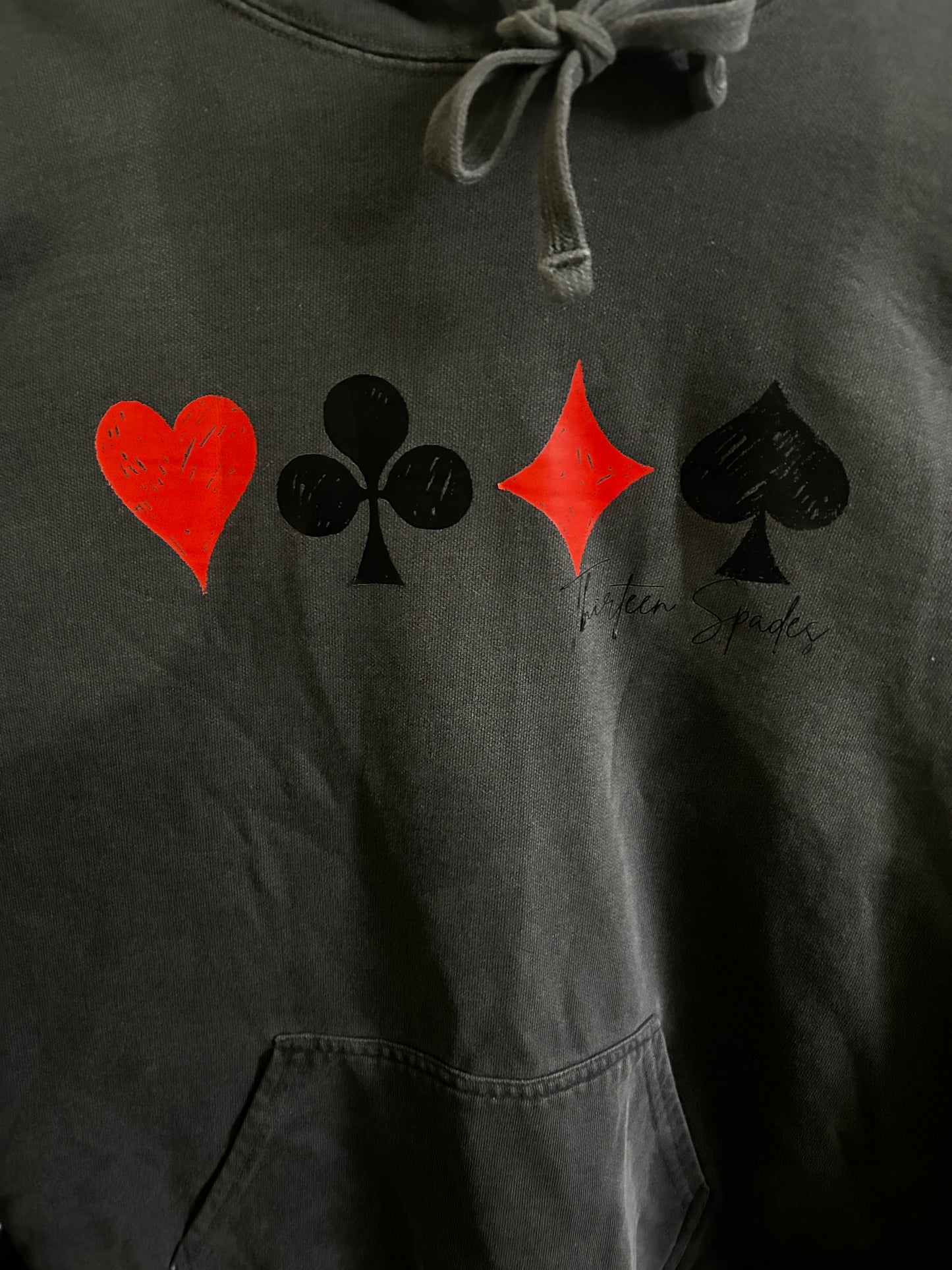 Cards Thirteen spades branded hoodie