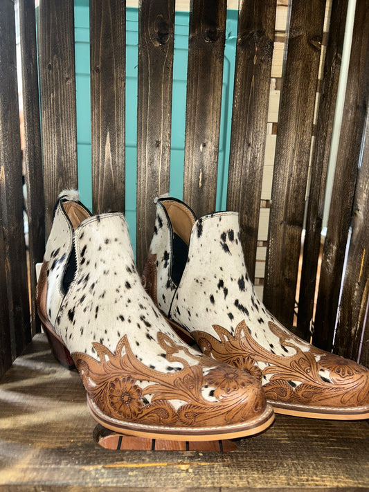 Cowhide & Leather booties - last pair SIZE 10