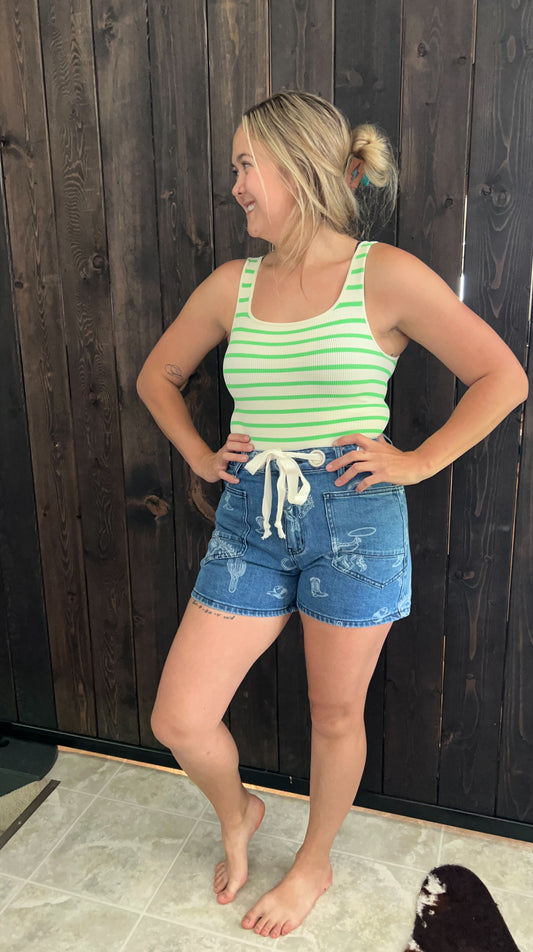 Western tie shorts