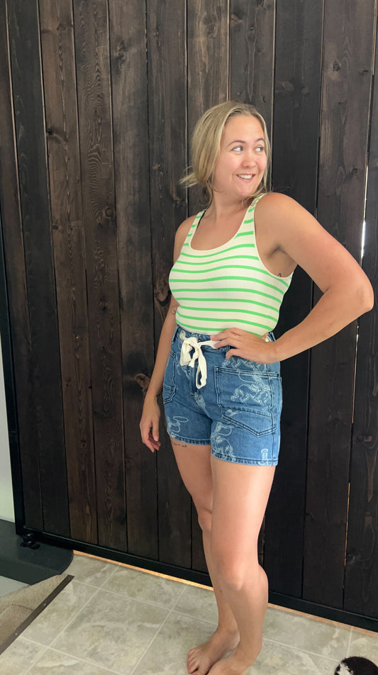 Western tie shorts