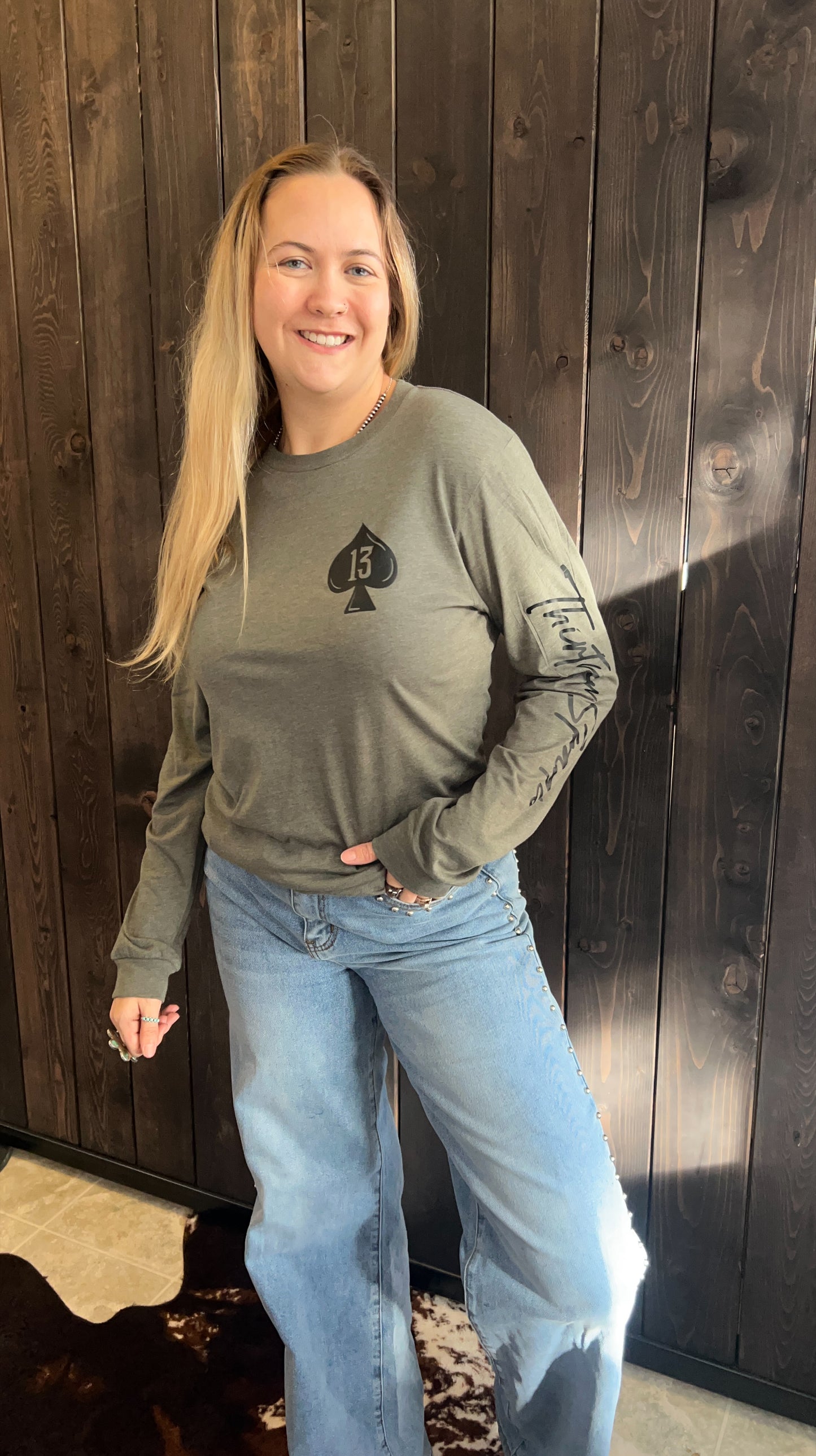 Branded Long Sleeve - green with black