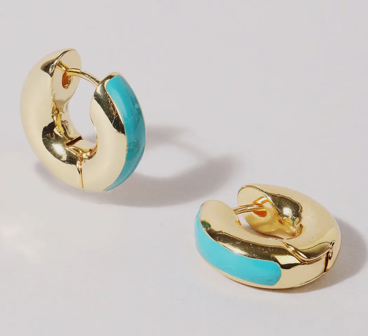 Gold & Turquoise hoops