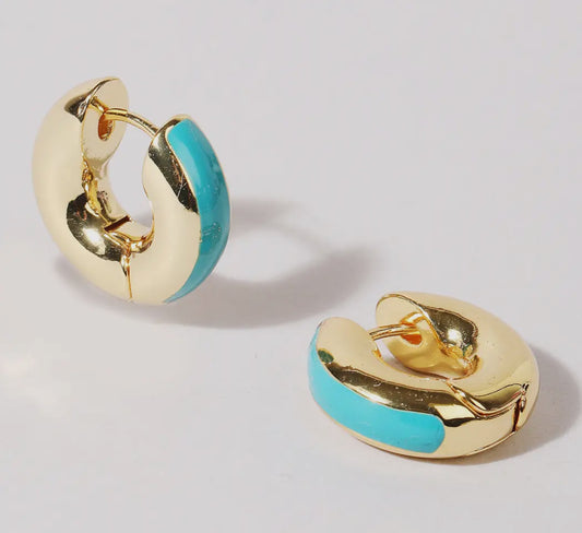 Gold & Turquoise hoops