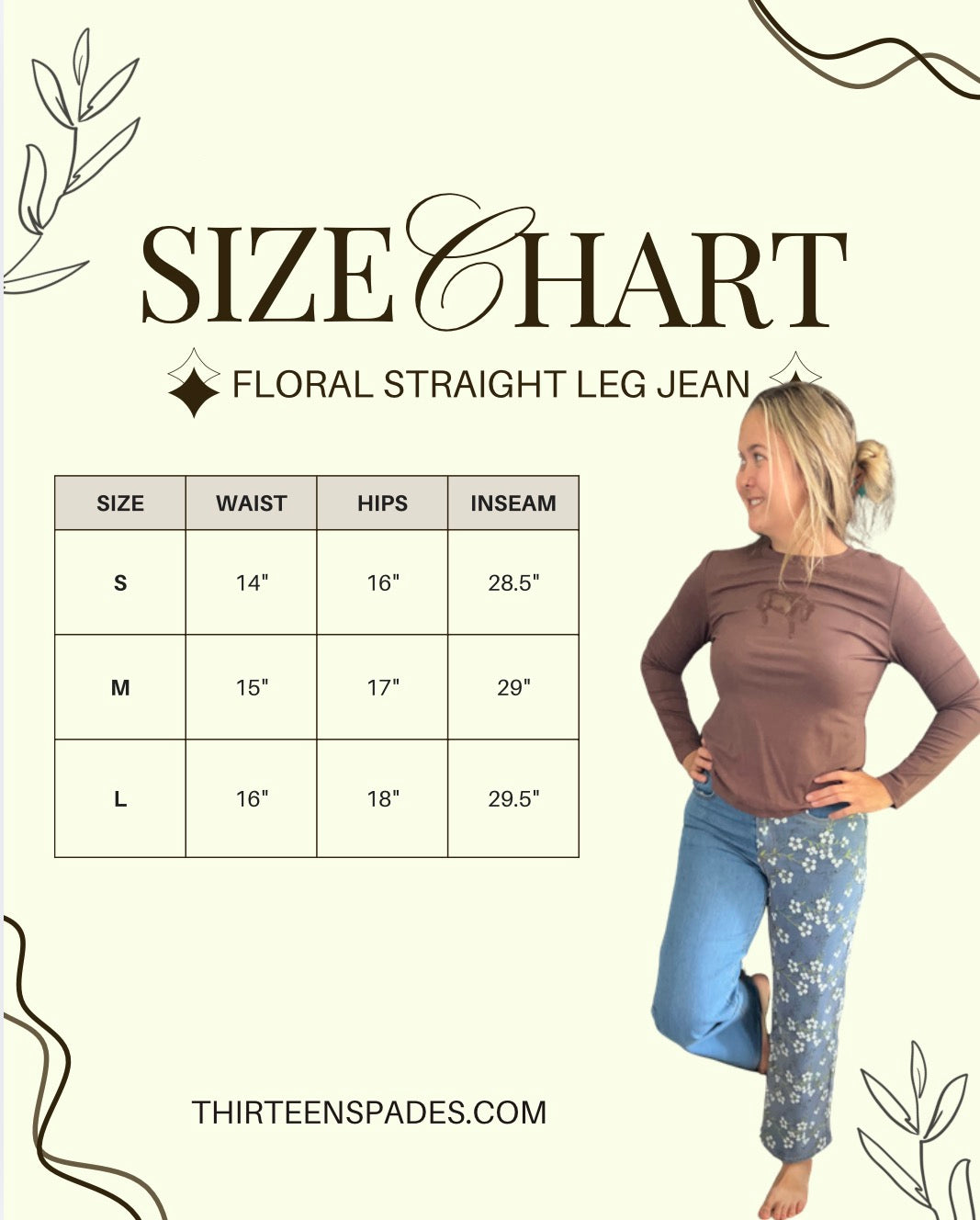 Floral straight leg jeans