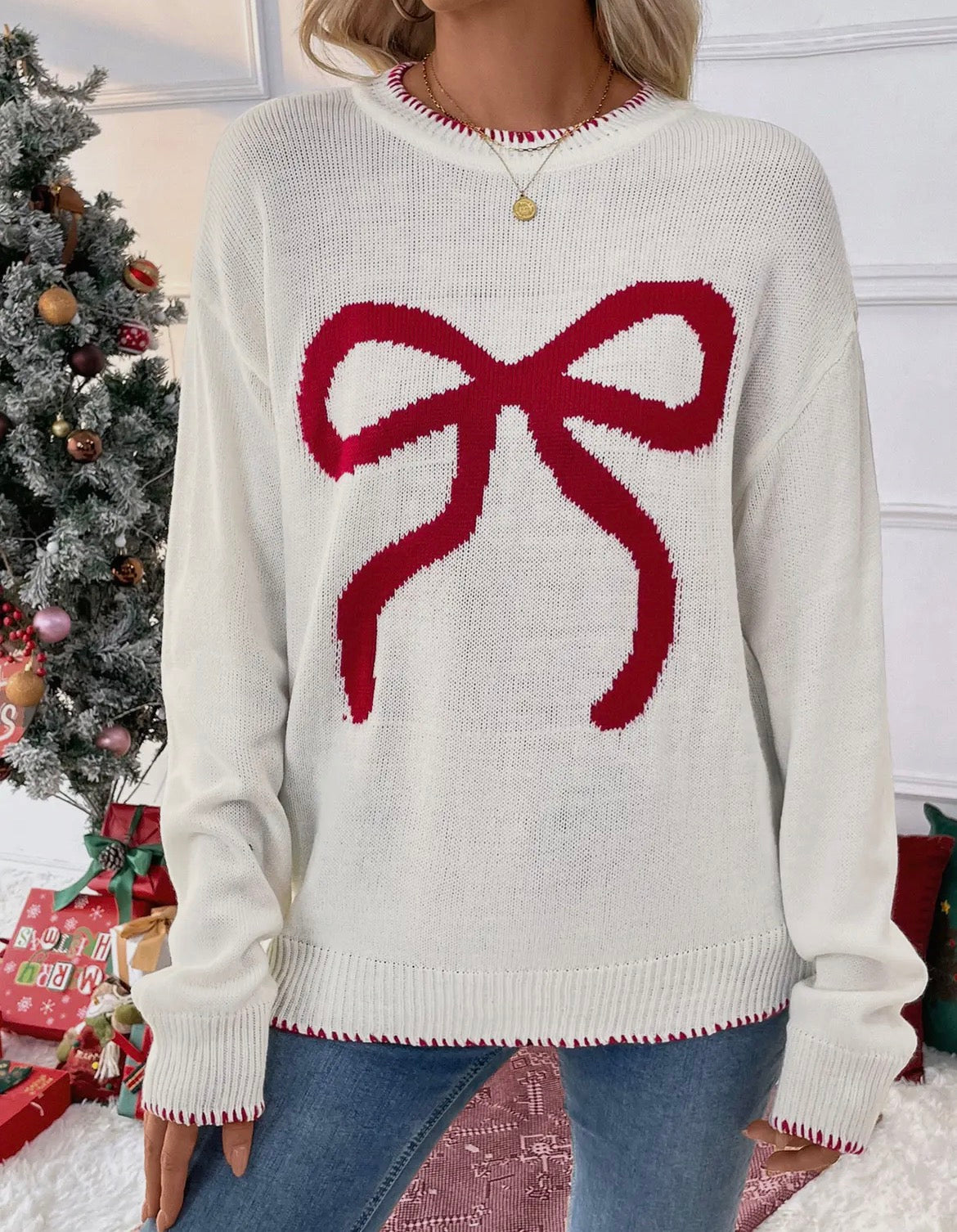 Christmas Bow Sweater