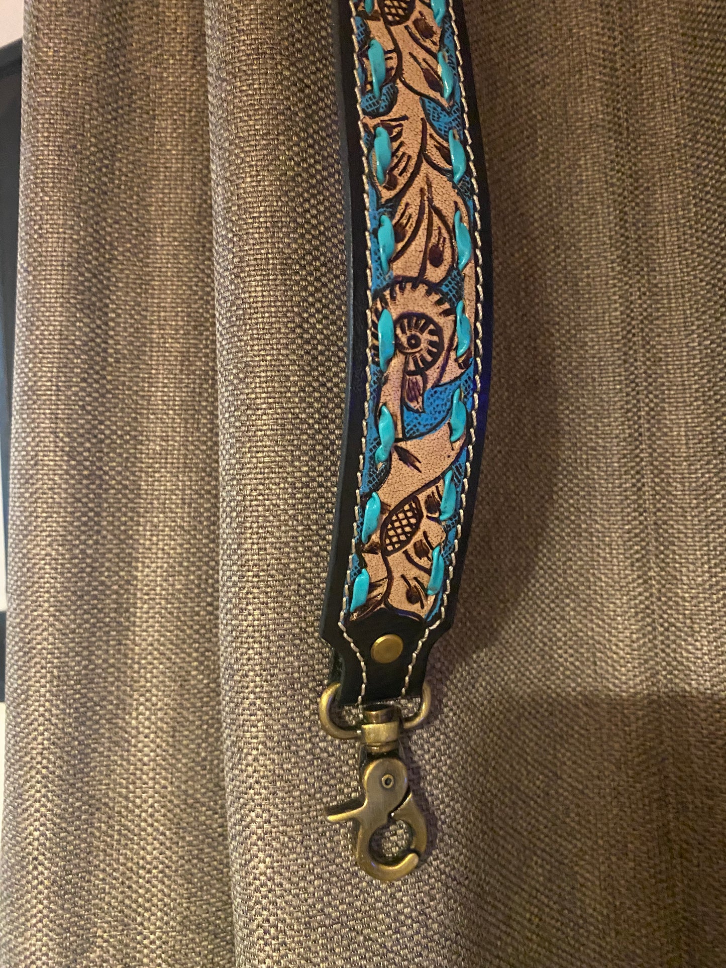 Hand tooled purse straps